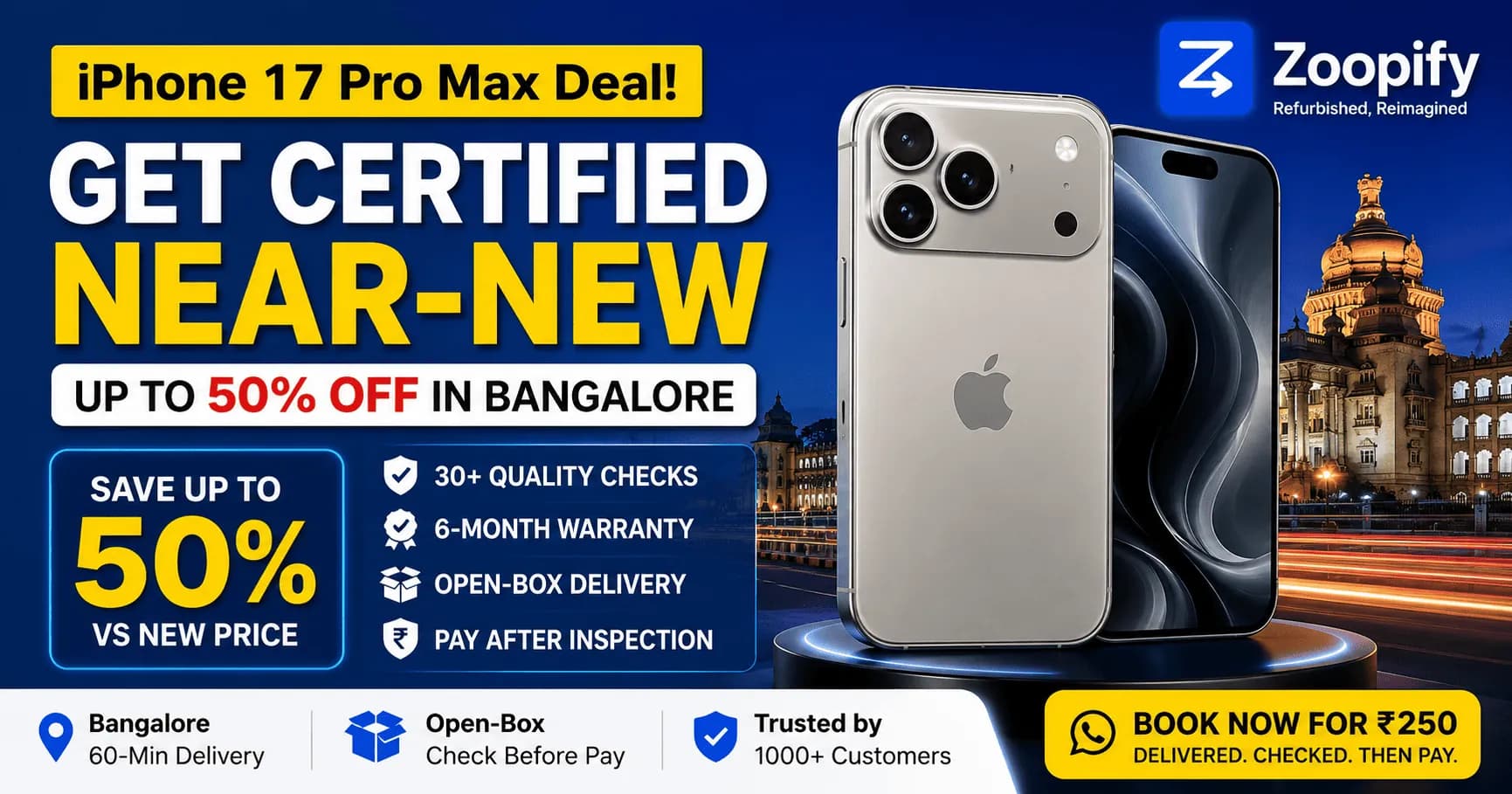 iPhone 17 Pro Max Deal: How to Get a Certified Near-New One at Up to 50% Off in Bangalore